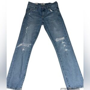 AGOLDE Distressed Denim Skinny Jeans Blue Size 25 Style A018-812 Cut 40627
